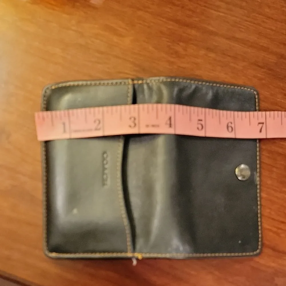 Coach Dark Leather Key Holder and Card Wallet